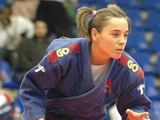 La judoka Laura Gómez, durante una competición